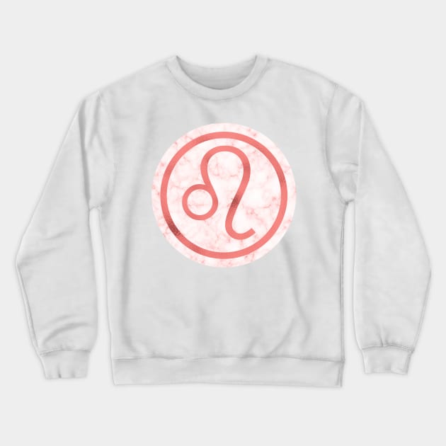 Living Coral Marble Zodiac - Leo Crewneck Sweatshirt by BiscuitSnack